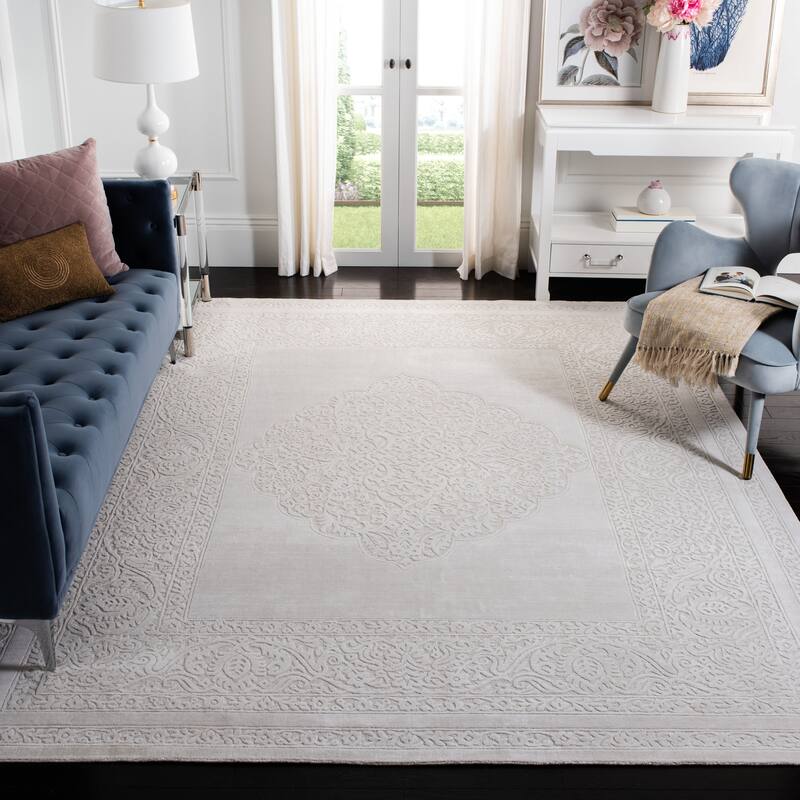 SAFAVIEH Handmade Mirage Narciza Modern Abstract Viscose Rug - 9' x 12' - Ivory