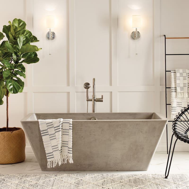 Mendocino NativeStone Freestanding Soaking Tub - Ash