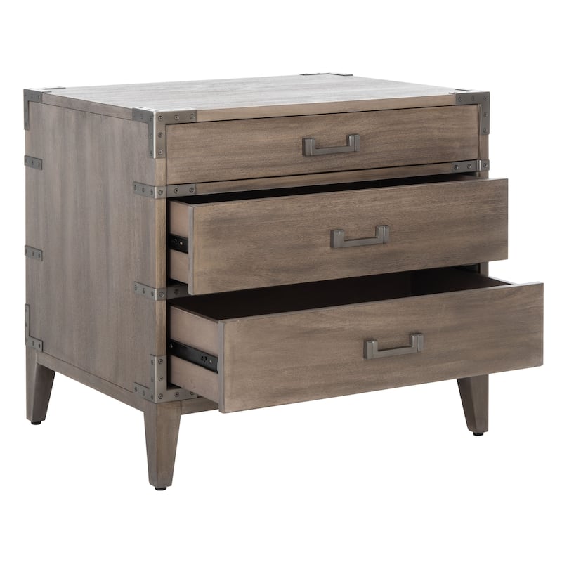 SAFAVIEH Couture Girija 3-Drawer Wood Nightstand