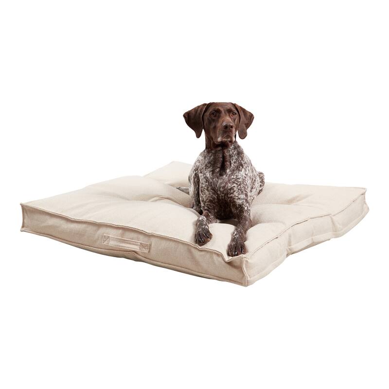 Milo Square Tufted Dog Bed - Large (40") - Cream