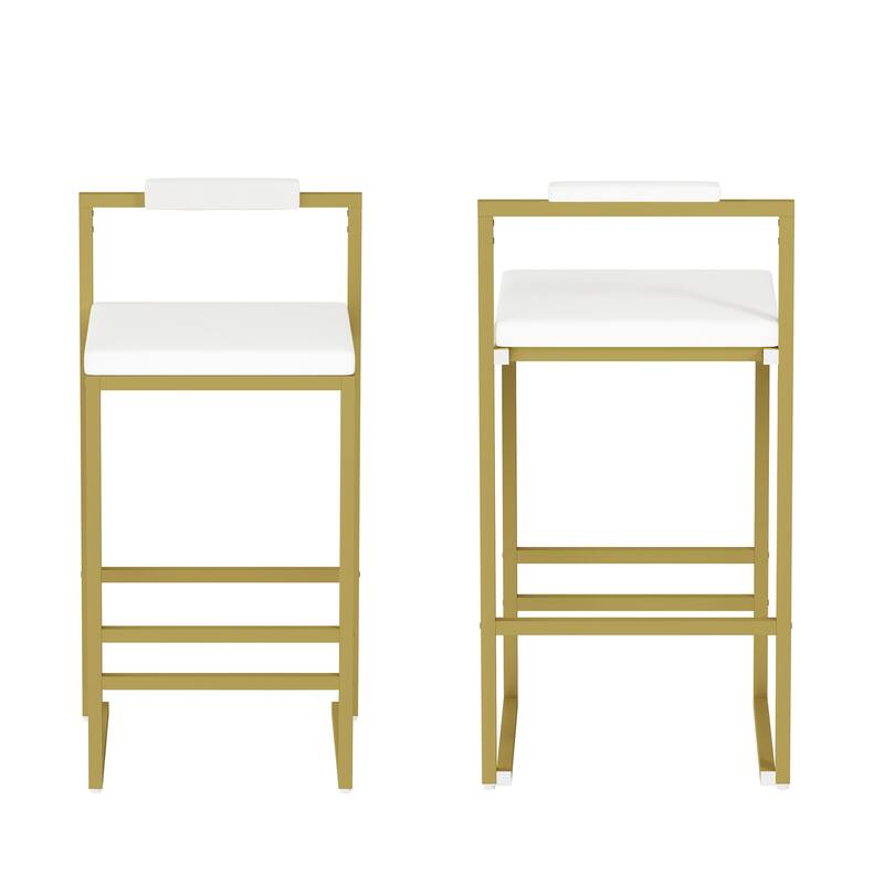 Set of 2 Upholstered Velvet Bar Stools