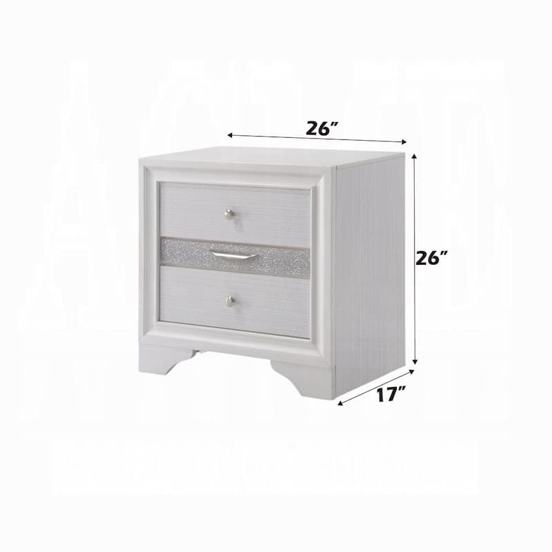 Nightstand with Pullout Jeweler Tray, Solid Wood Sofa Side Table, Storage Cabinet with Wooden Tabletop & 2 Drawers