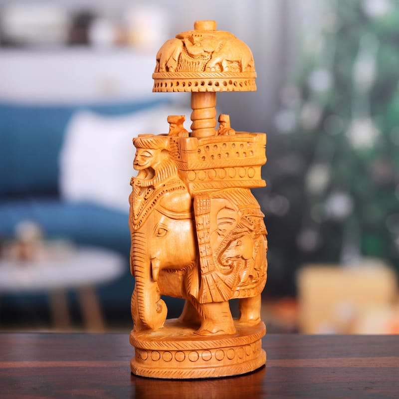 Novica Handmade Majestic Heritage Wood Sculpture (Small)