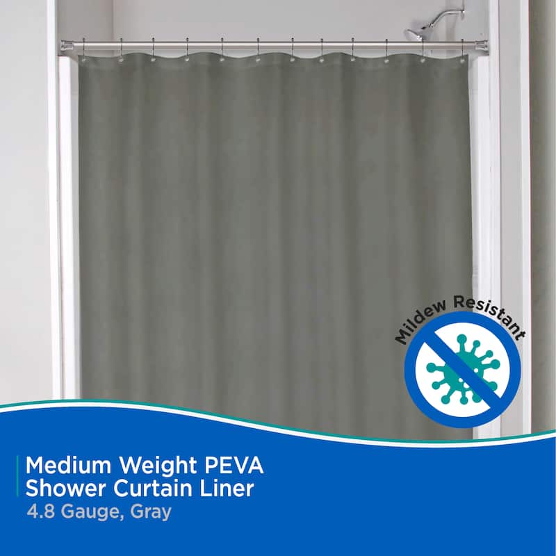Kenney Medium Weight Decorative PEVA Shower Curtain Liner, 70" W x 72" H