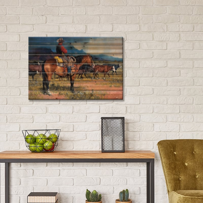 Twenty Years in the Saddle Print On Wood by Jack Sorenson - Multi-Color