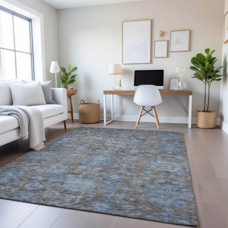 Premium Washable Super Soft Traditional Vintage Mayfield Rug - Gray - 5' x 7'6"