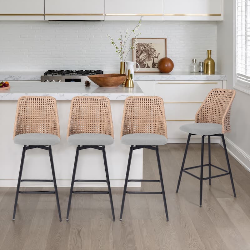 28.8" Indoor Swivel Wicker Barstools