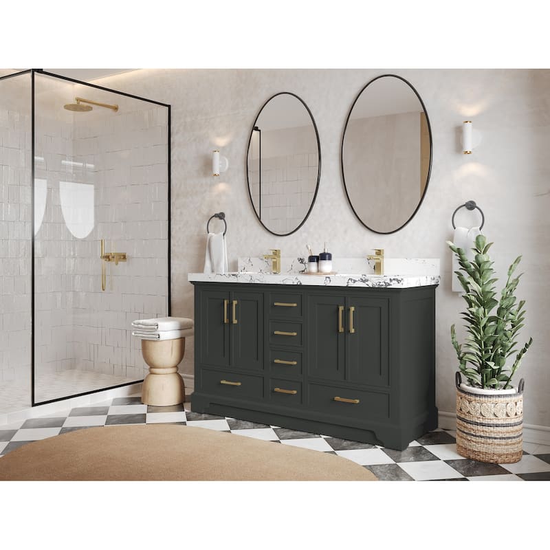 Willow Collections 60 in. W x 22 in. D Charlotte Double Sink Bathroom Vanity with Countertop