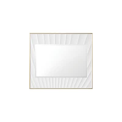 James Martin Vanities Soleil 36" Mirror, Matte White with Gold