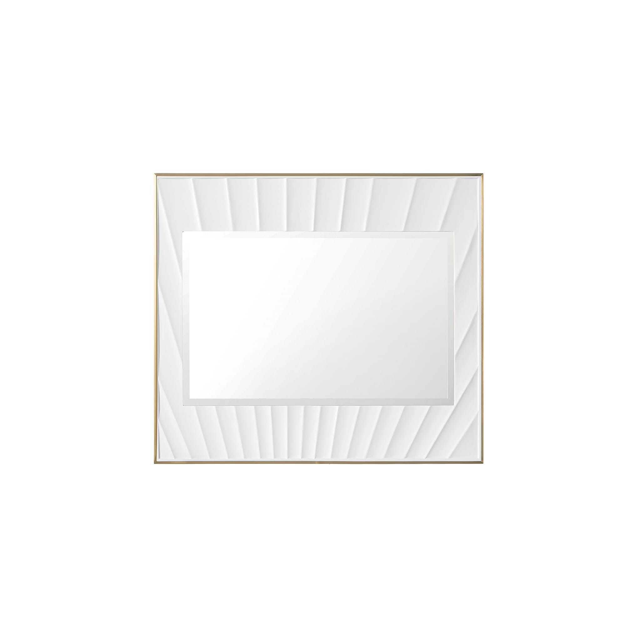 James Martin Vanities Soleil 36" Mirror, Matte White with Gold