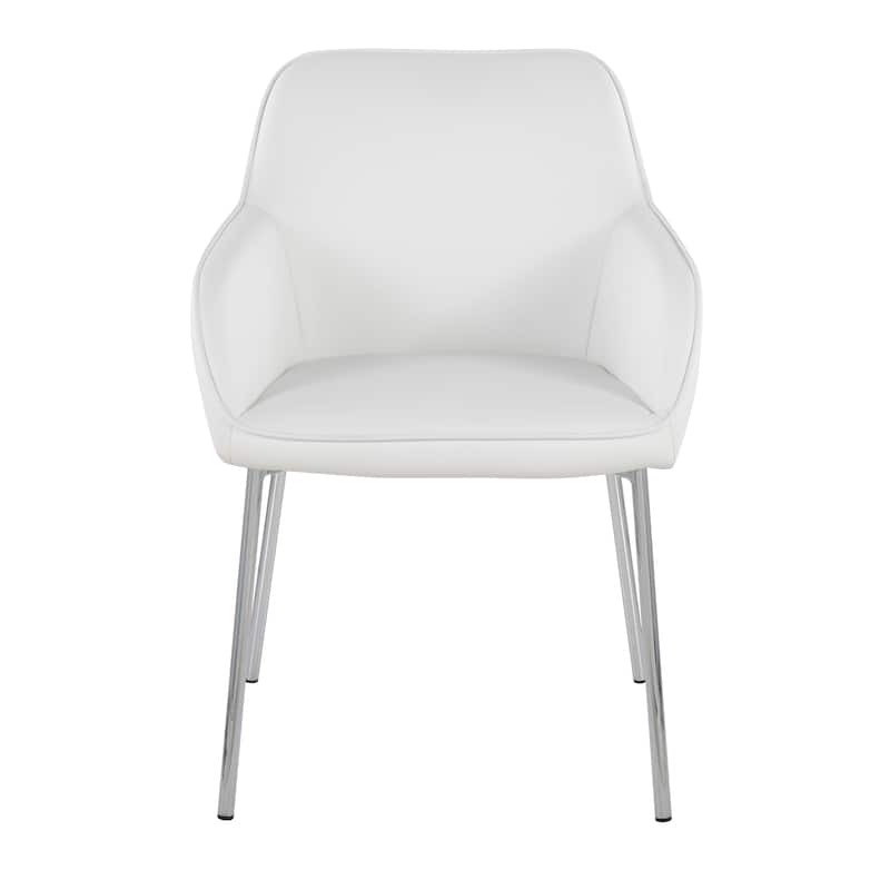 Silver Orchid Galotti Chrome Upholstered Dining Chair (Set of 2)