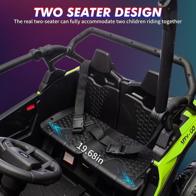 2-Seater Electric Ride-On Car Toy with Remote Control for Best Kids Gift, Black