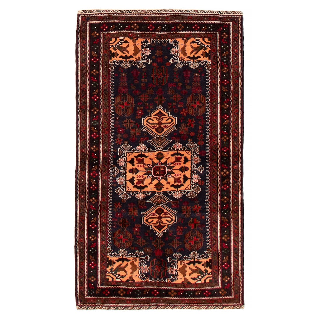 Teimani Navy Rug 3'7" x 6'5" - 3'7 x 6'5