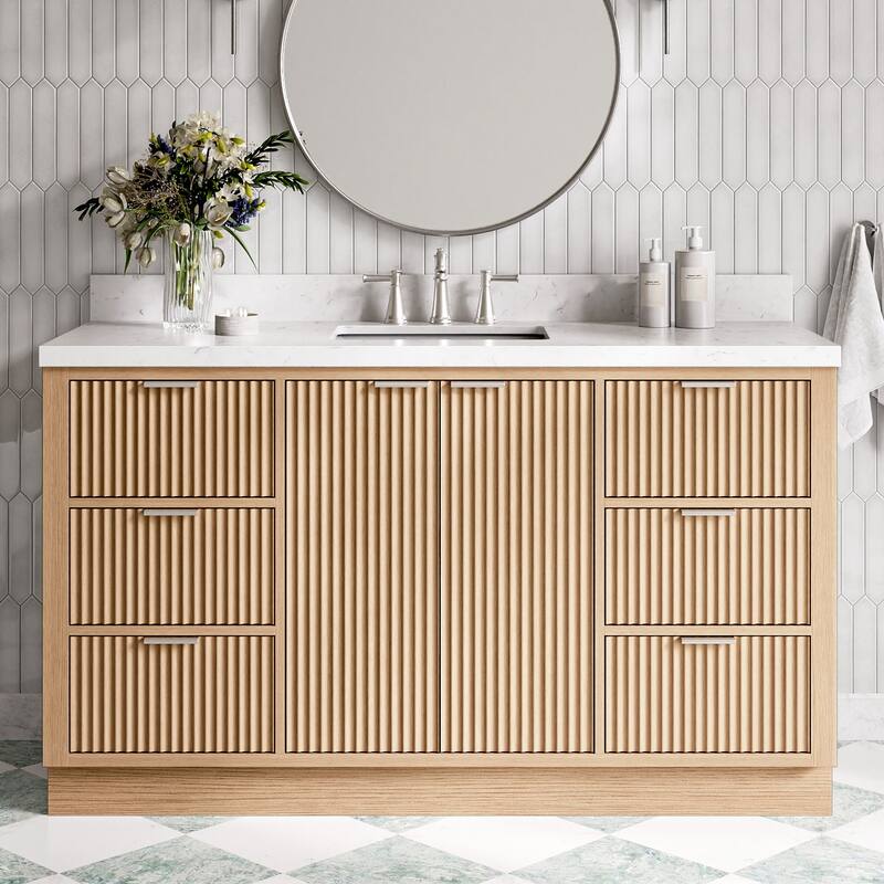 Ariel P60-BC Milan 60" Single Free Standing Vanity Cabinet Only