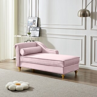 Modern Upholstery Chaise Lounge Chair with Storage Velvet - Bed Bath ...