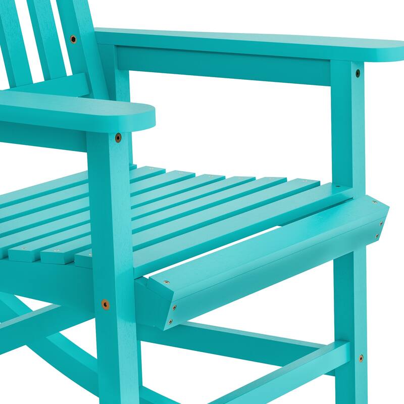 Acacia Wood Outdoor Rocking Chair, Traditional Porch Outdoor Rocker Chairs Set of 2 - 43" H