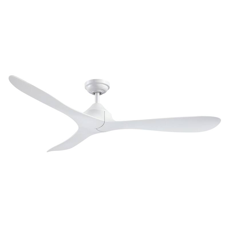 56" Modern Black 3-Blade Propeller DC Ceiling Fan with Remote