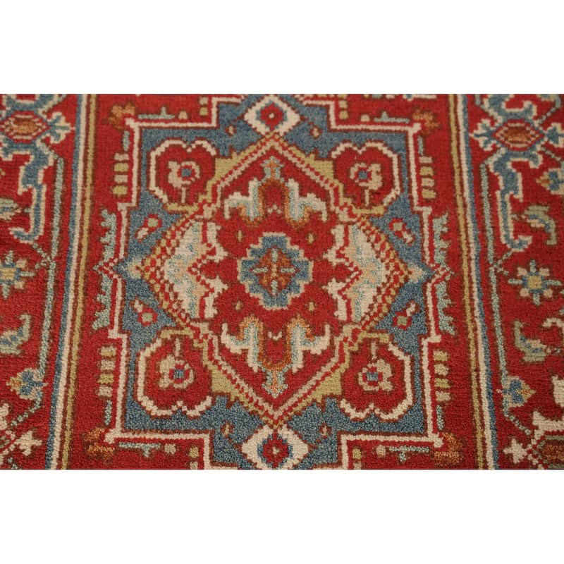 Traditional Heriz Serapi Style Runner Rug Hand-Knotted Wool Carpet - 2'6" x 11'5"