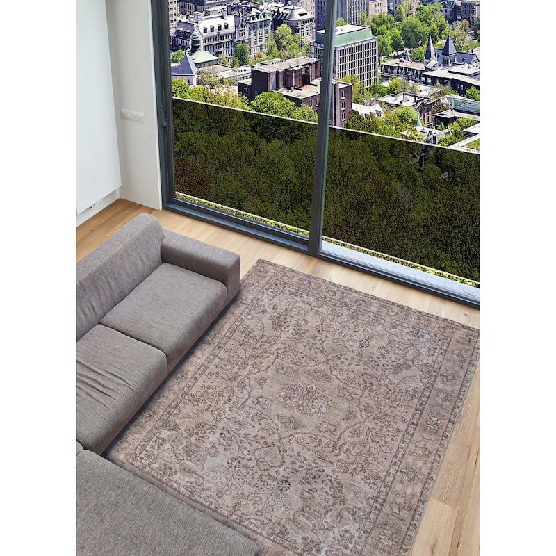 ECARPETGALLERY Hand-knotted Color Transition Grey Wool Rug - 6'5 x 9'7
