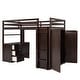 preview thumbnail 48 of 53, Muti-Functional Twin Size Loft Bed with Desk and Wardrobe, Solid Guardrails and Ladder