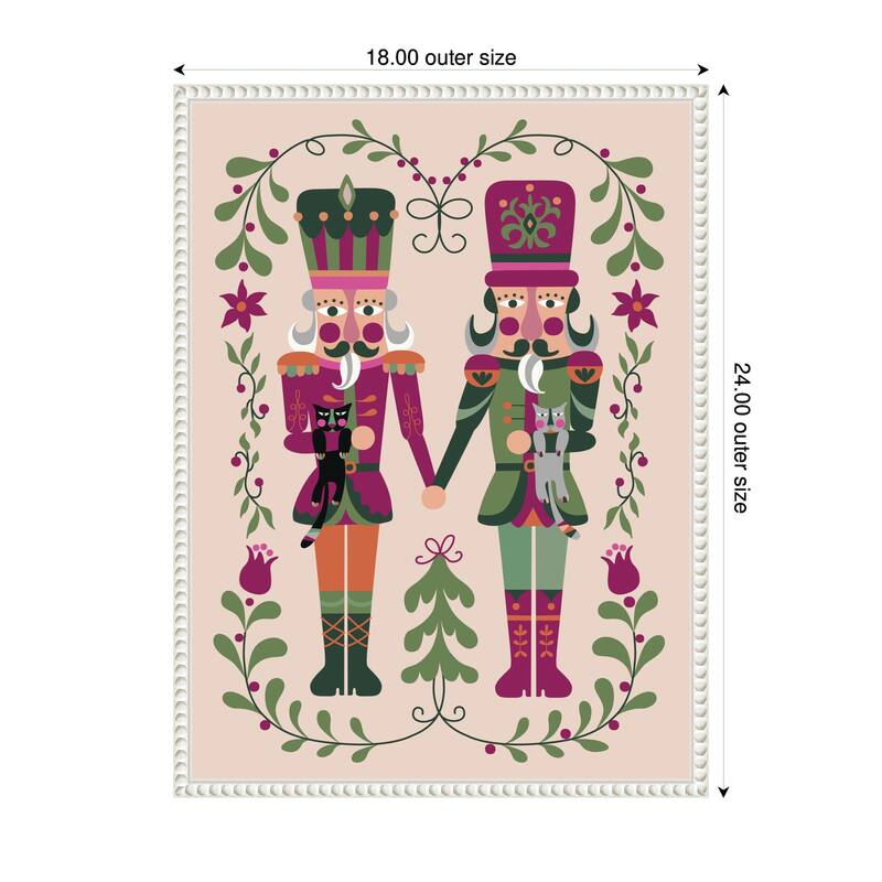Kate and Laurel Sylvie Beaded Nutcrackers Framed Canvas by Rachel Lee