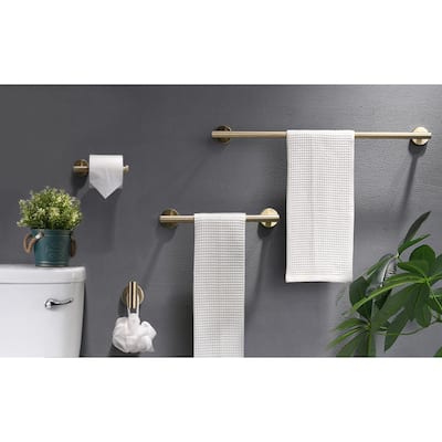 Modern Brushed Gold 3-piece Bathroom Hardware Sets