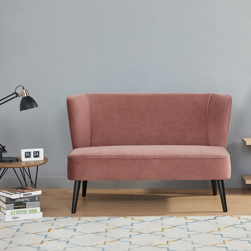 Artdeco Home - Porch & Den Brooklawn Wingback Mid-century Loveseat