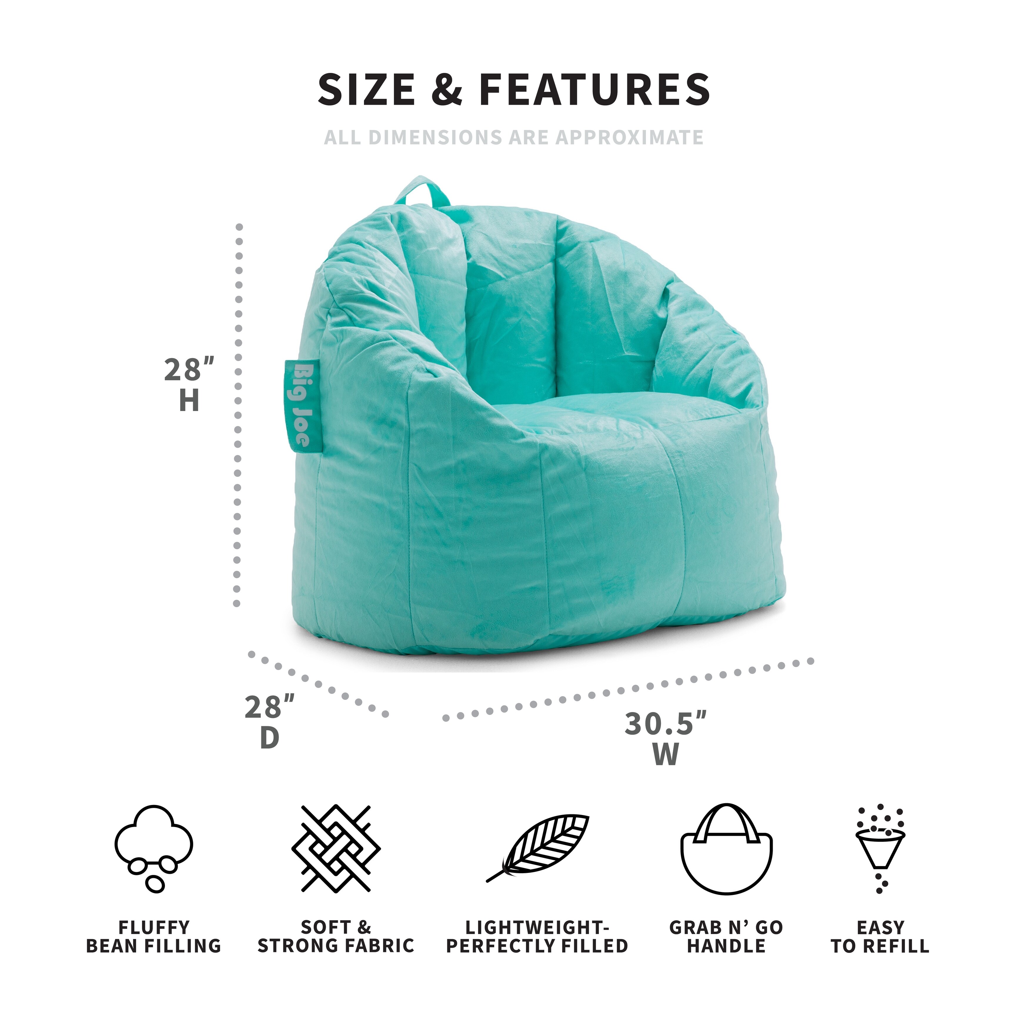 big joe milano bean bag chair