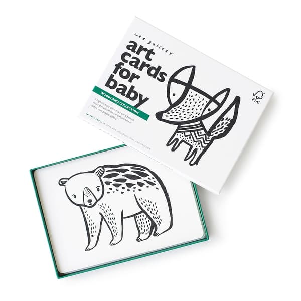 slide 2 of 5, Wee Gallery Art Cards for Baby - Woodland Collection - Black - N/A