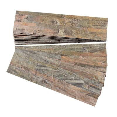 Aspect Peel and Stick Stone Overlay Kitchen Backsplash - Weathered Quartz (Approx. 15 sq ft Kit) - 15 Sq Ft Kit