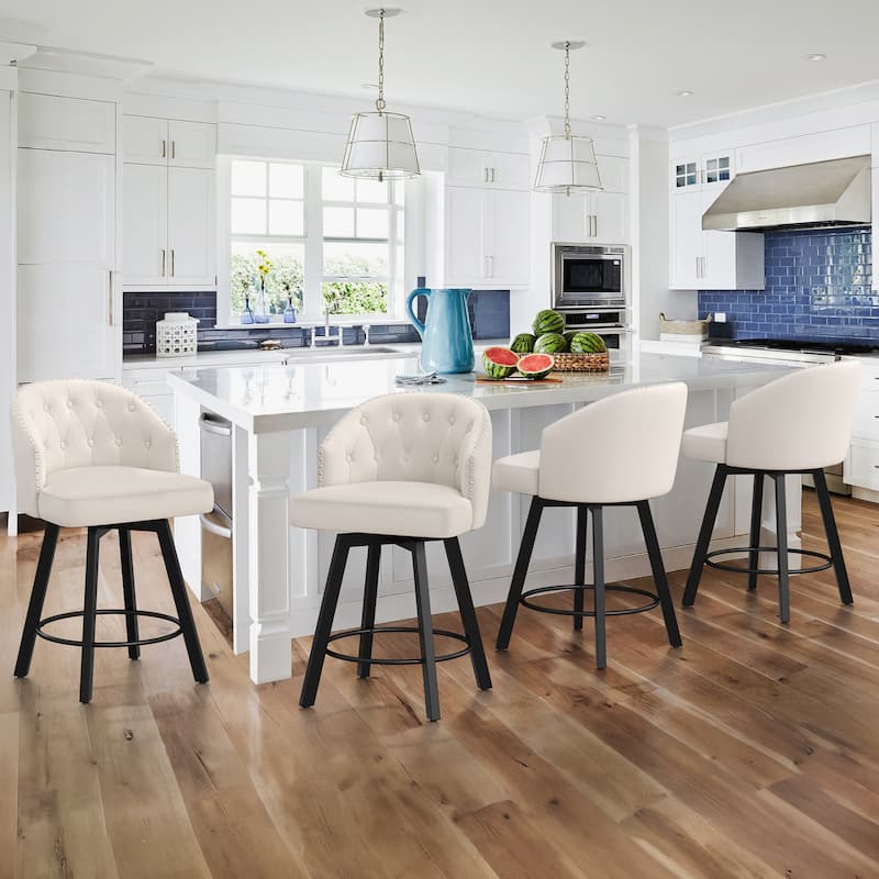 26" Swivel Counter Height Bar Stools Upholstered Counter Stools - 26" H