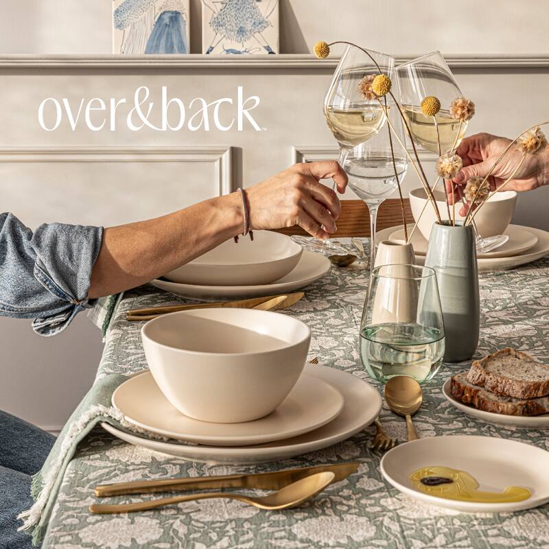 over&back Coupe Semi-Matte Stoneware Appetizer Plates, Set of 4