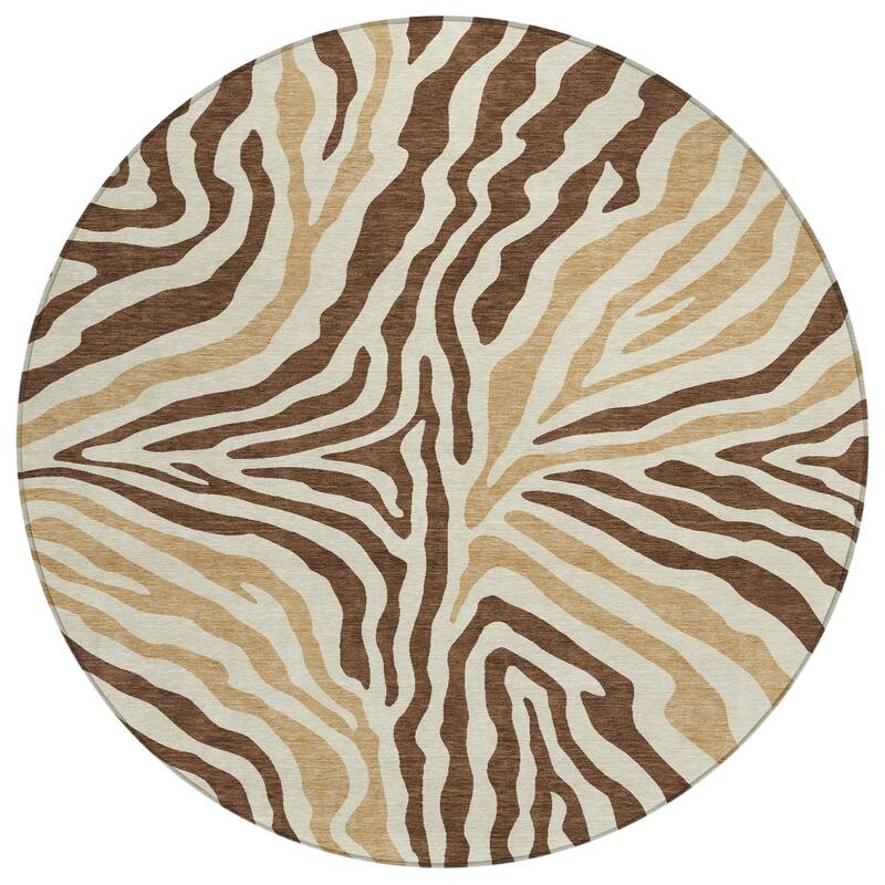 Machine Washable Indoor/ Outdoor Modern Prints Chantille Rug