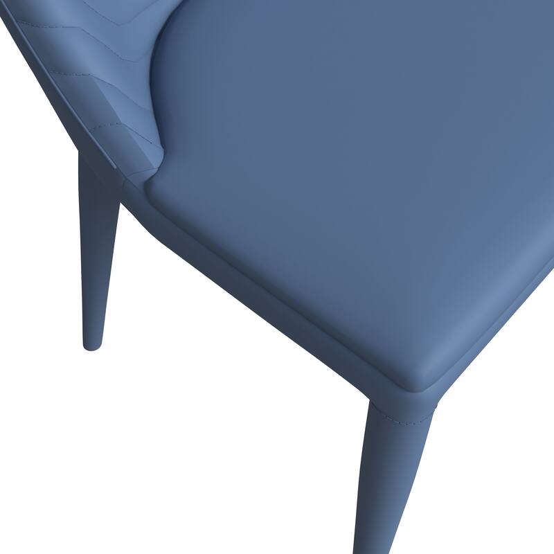 Seville Modern Dining Side Chair Armless, Leather, Metal Legs by LeisureMod