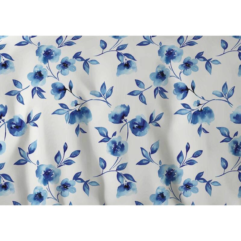 Pointehaven Water Petals White 300TC Digital Print Soft Cotton Duvet Set