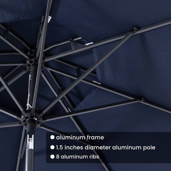 Shop 9 Ft Double Top Patio Market Umbrella With Crank And Push Button Tilt Overstock 31600093