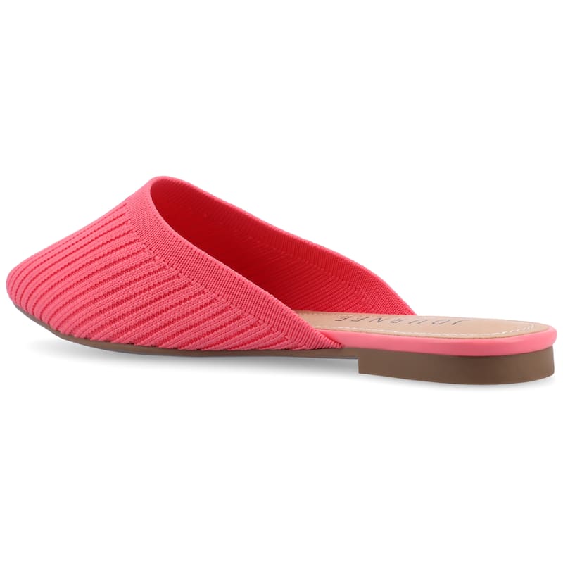 Journee Collection Women's Medium and Wide Width Aniee Slip On Almond Toe Mule Flats