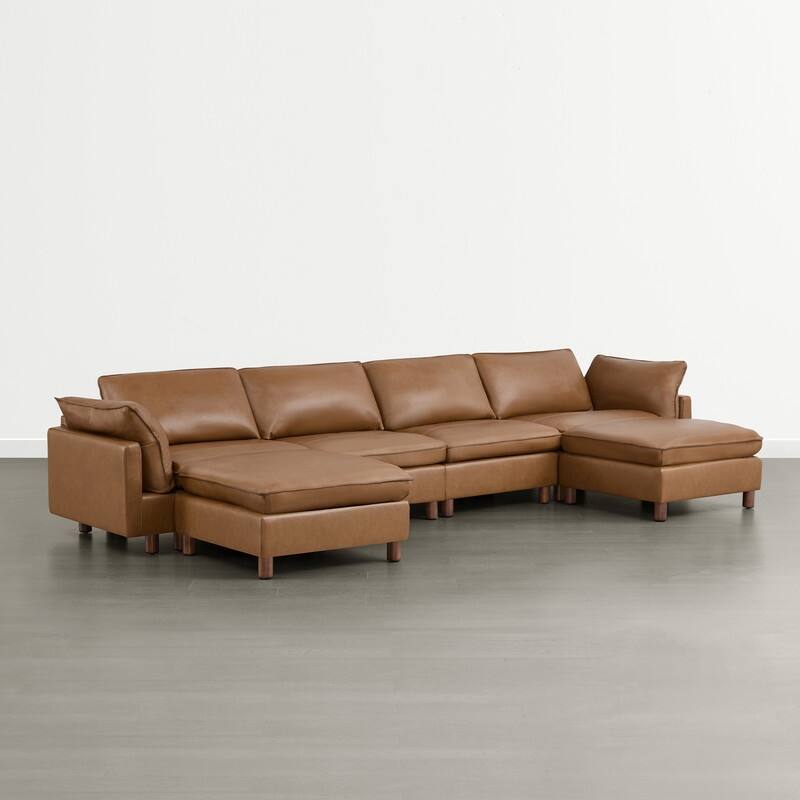 Spruce & Spring Modular Cloud Couch Sofa with Wood Legs for Living Room