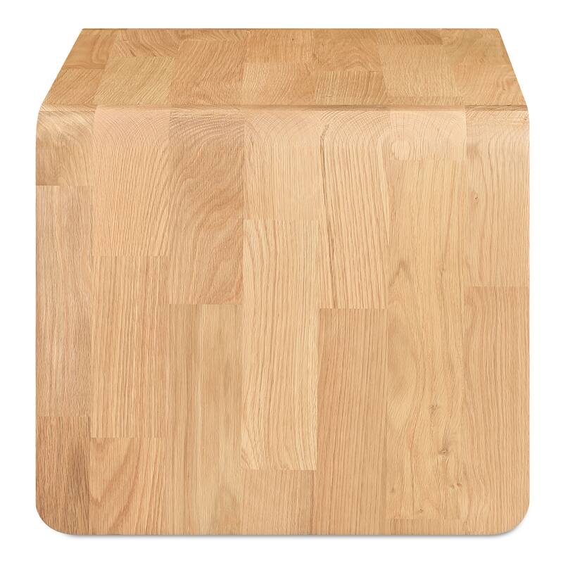 NADAAL STUDIOS Marenith Side Table, C-Side Solid Walnut Curved Edge Reversible Use, Walnut Brown