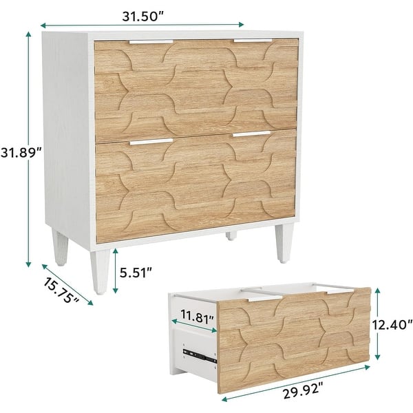 LITTLE TREE 2-Drawer Lateral File Cabinet, Modern Office