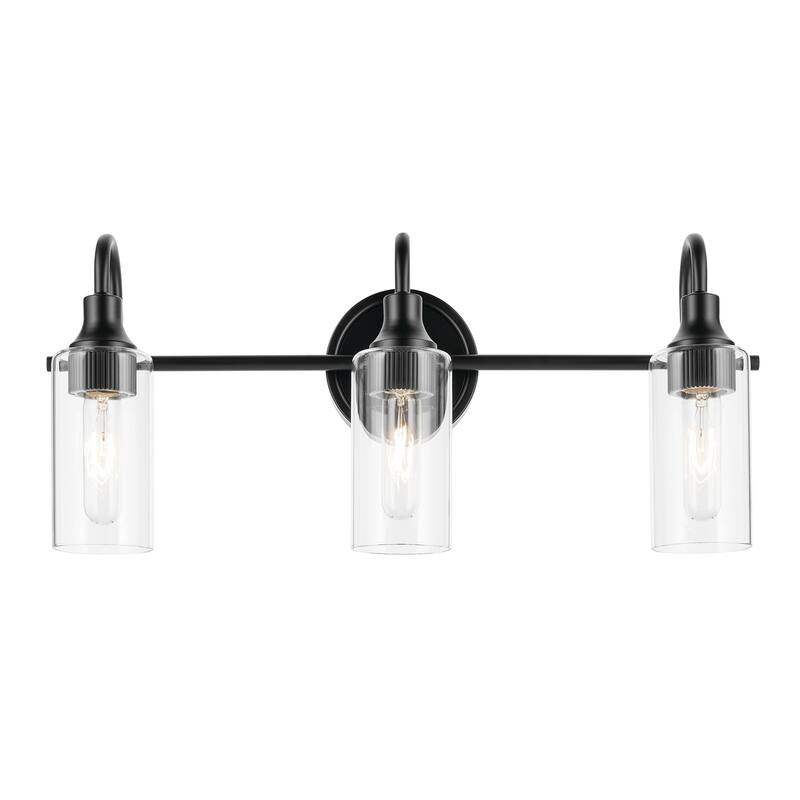 Kichler Lighting Kavi 23" 3-Light Vanity Light with Clear Glass in Black