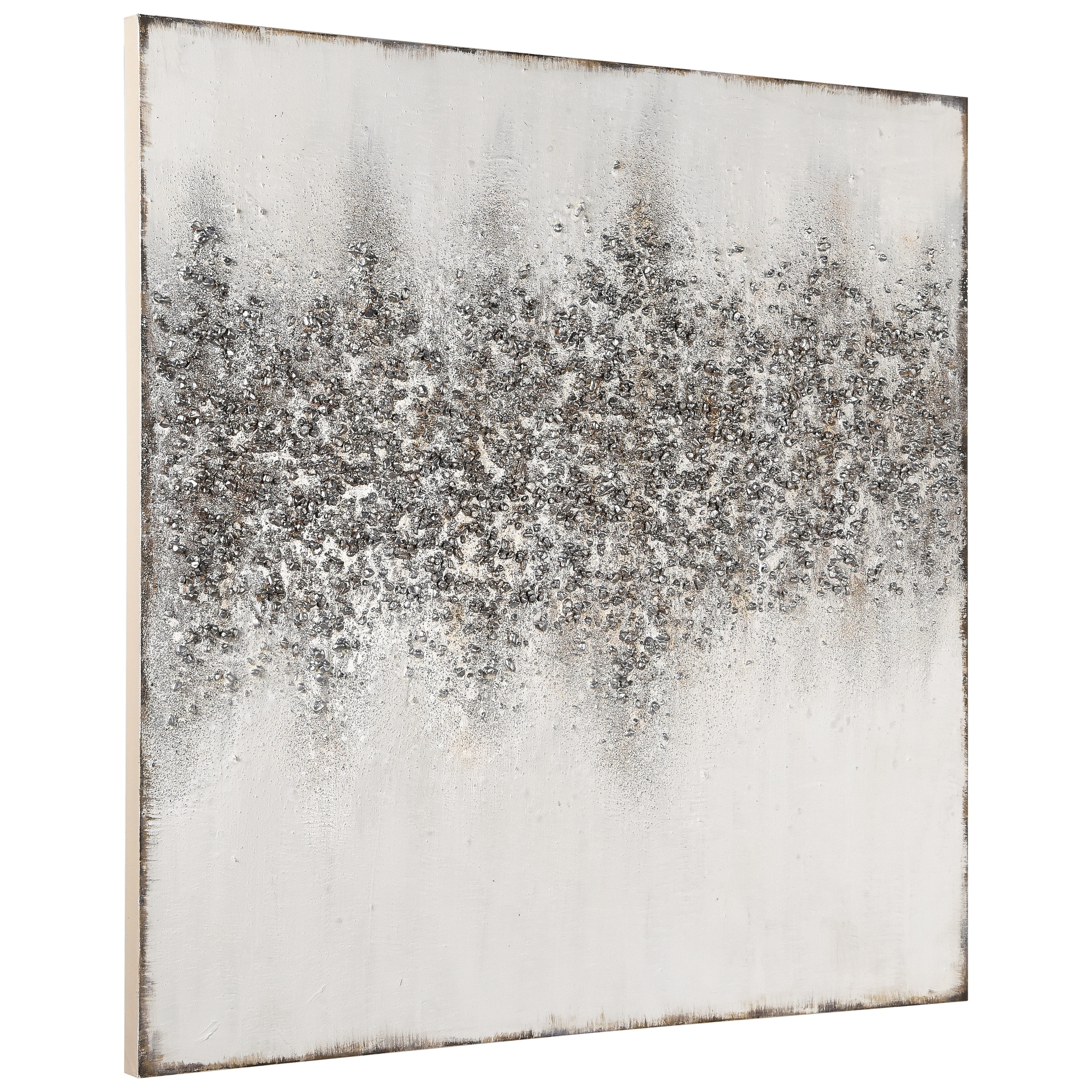Silver Dust Abstract Textured Metallic Hand Painted Wall Art