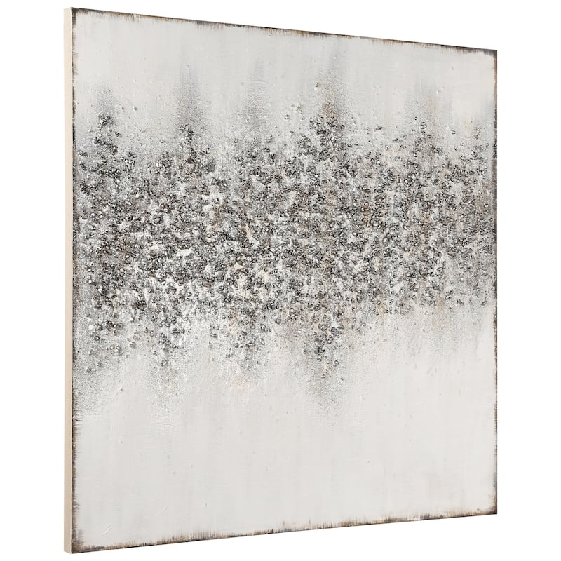 Silver Dust Abstract Textured Metallic Hand Painted Wall Art