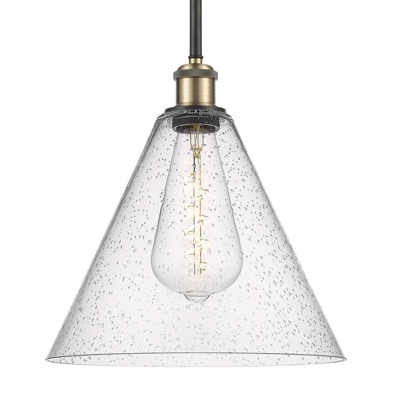 Innovations Lighting 516-1S-13-12 Berkshire Pendant Berkshire 12" Wide - Black Antique Brass / Seedy