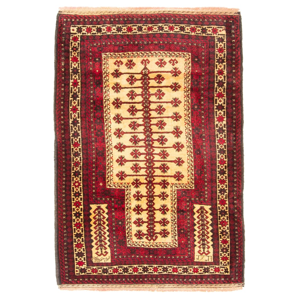 ECARPETGALLERY Hand-knotted Teimani Beige Wool Rug - 3'3 x 4'11