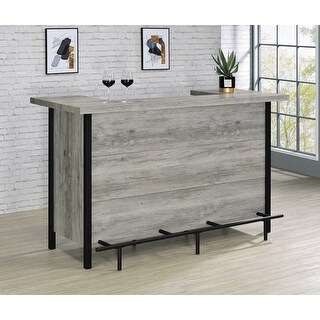 Coaster Furniture Bellemore Grey Driftwood and Black Bar Unit