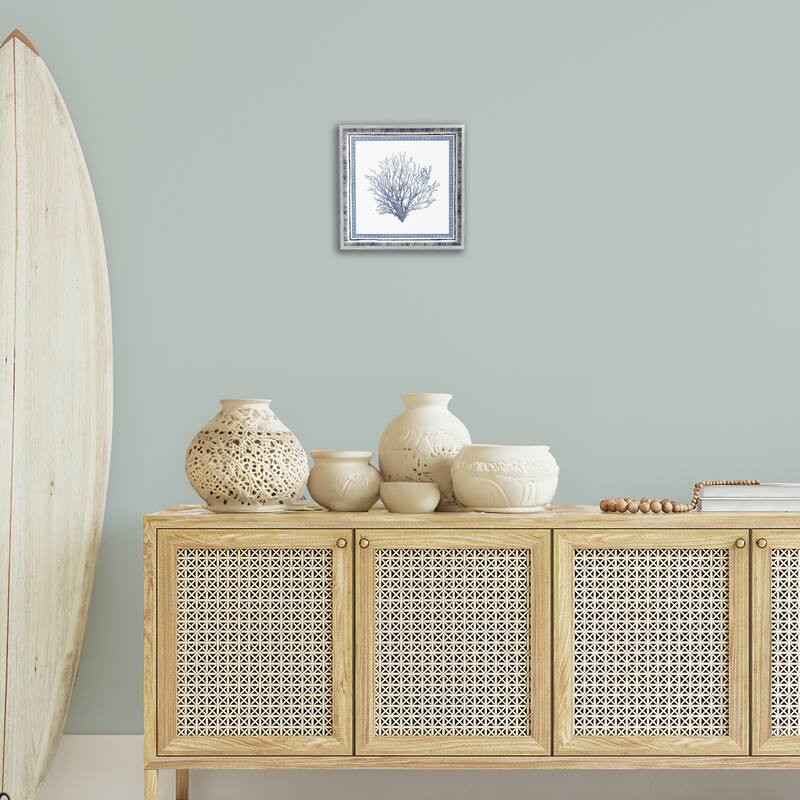 Stupell Nautical Branch of Coral Framed Giclee Art Design By Lanie Loreth