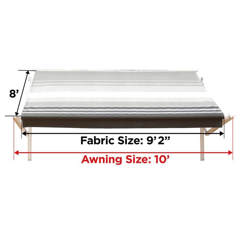 ALEKO Retractable 10 X 8 ft RV Awning or Patio Canopy Black Fade