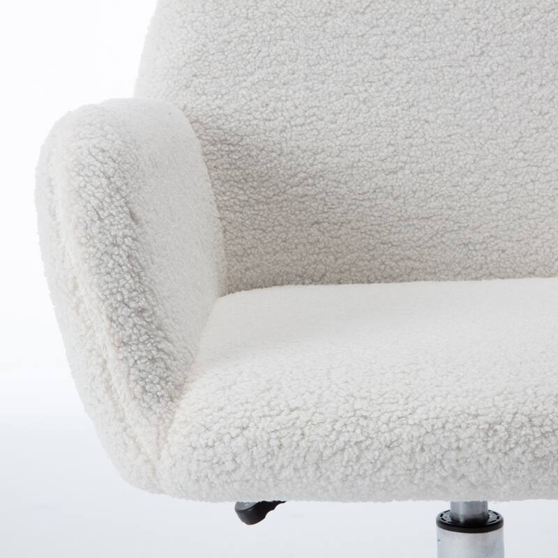 Faux Fur Home Office Chair,Fluffy Fuzzy Comfortable Makeup Vanity Chair ,Swivel Desk Chair Height Adjustable Dressing Chair
