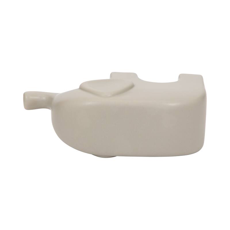 Sagebrook Home Stoneware Ceramic Elephant Figurine - Modern Minimalist Decorative Sculpture for Home and Office Decor